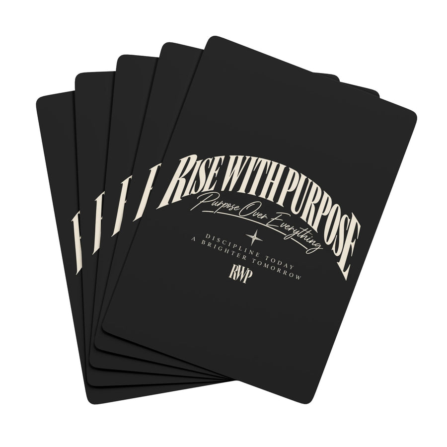 Rise With Purpose Poker Playing Cards — Inspirational Black & White Deck for Game Night
