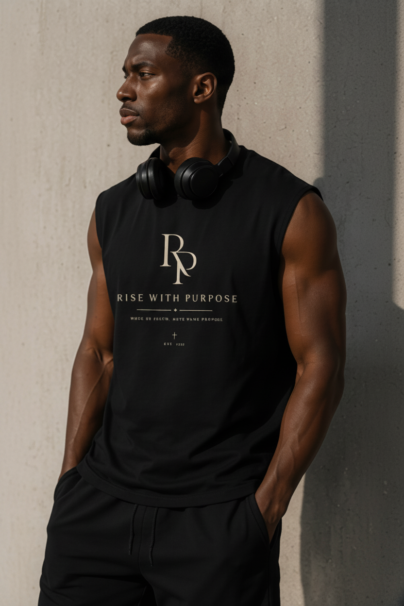 Men's Performance Tank Top in coffee brown colour with sleeveless athletic cut