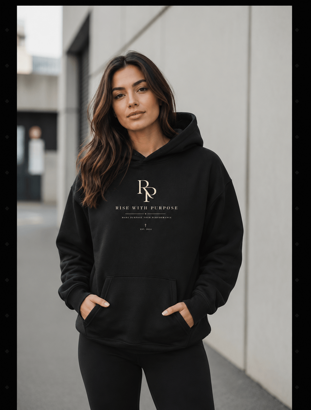 essential heavyweight hoodie front view on white background showing oversized streetwear fit